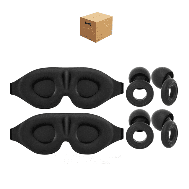 2 Antifaz Belug 3d Respirable +tapone Negro