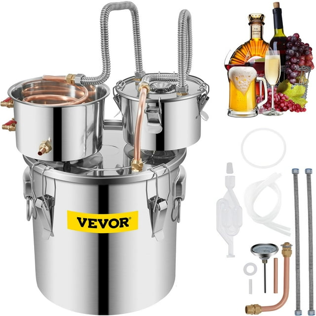 Still de alcohol VEVOR de 20 litros con barril Thumper, kit de destilería