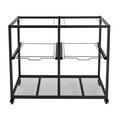 thumbnail image 4 of 2 Tiers 4 Drawers Rolling Metal Hanging File Cart Mobile Storage Organizer Black, 4 of 12