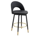 thumbnail image 2 of Modern 360 ° rotatable Bar chair (Set of 2), With PU Upholstered and metal legs for Dining room, Black, 2 of 18