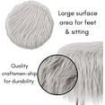 thumbnail image 2 of BirdRock Home Faux Fur Foot Stool Ottoman with Hair Pin Legs - Silver, 2 of 9