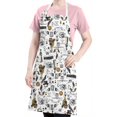 thumbnail image 5 of White Halloween Pumpkin Bat Apron-Garden Aprons for Women with Pockets-Cotton Linen Waterproof Kitchen Cooking Gardening Aprons Adjustable for Kitchen,Cooking,BBQ and Salon 32"x27", 5 of 7