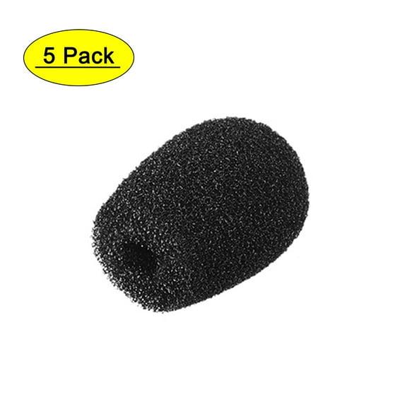 Uxcell 12mm Length Black Mic Cover Headset Windscreen Foam 5 Pack