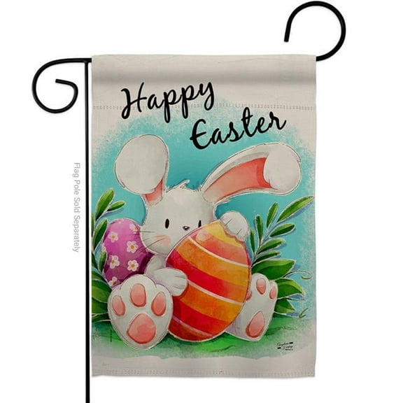 Angeleno Heritage G135359-BO Easter Bunny Springtime Double-Sided Decorative Garden Flag, Multi Color