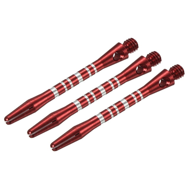 Uxcell Arbre de Fléchettes 45mm, Fil Moyen 2BA Tiges en Aluminium - Lot de 3 (Teinte Argentée, Rouge)