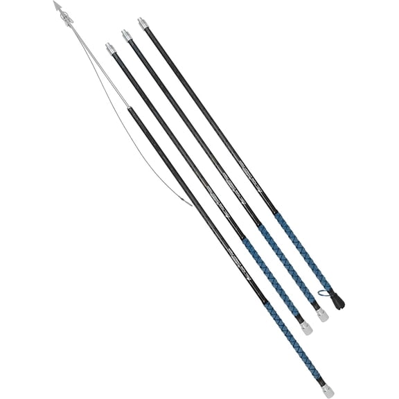 BLUEWING Front Weighted Fishing Harpoon Carbon Fiber Lightweight Spearfishing Pole Spear 16ft Heavy Duty Fishing Spear with Stainless Steel Harpoon Dart for Tuna, Marlin, Swordfish, 4pcs Design