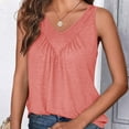 thumbnail image 4 of ZyeKqe Womens Tank Tops V Neck Ruched Cute Loose Fitted Casual Sleeveless Beach Vacation Summer Cami Tops, 4 of 6