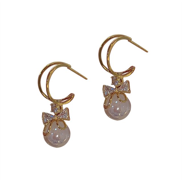 Sonducket 1 par de pendientes colgantes con lazo, colgante de perla a la moda, vacaciones, cumpleaños, boda, aniversario, fecha, joyería de viaje para Ropa, zapatos y accesorios Miscelánea Sonducket AP011337-00