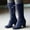 Blue, variant on Bmisegm Women Fashion Casual Vintage Retro Mid-Calf Boots Lace up Thick Heels Shoes Black 8