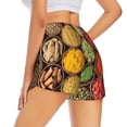 thumbnail image 2 of Uemuo Spices And Herbs Pattern Women's Athletic Shorts High Waisted Running Shorts with Liner Pockets Gym Elastic Workout Shorts-Medium, 2 of 9