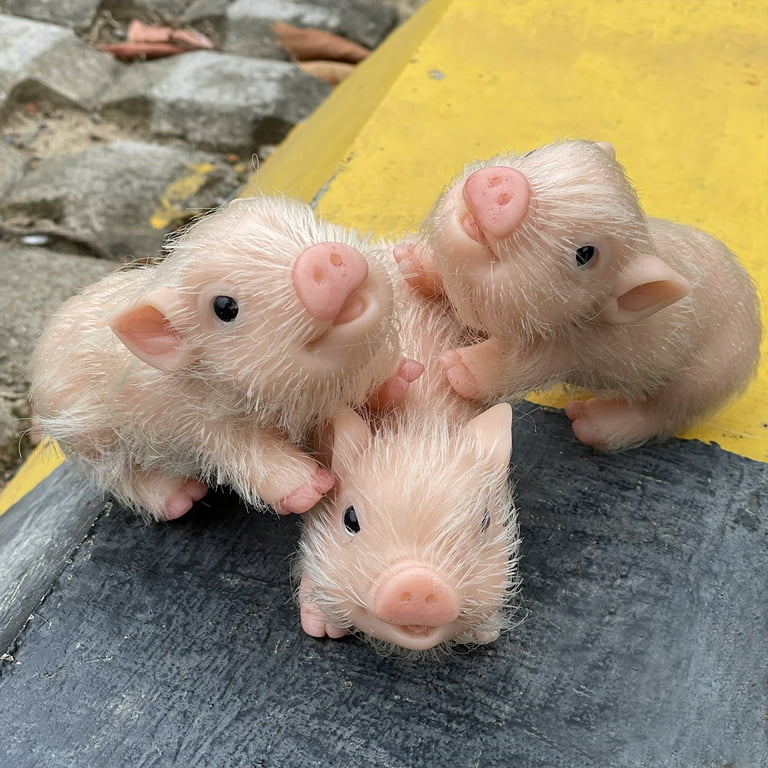 Customized Silicone Pigs Animal Doll Mini Reborn Piglet Stretchy Realistic  Soft Cute Piggy Gift for Kids Christmas Birthday