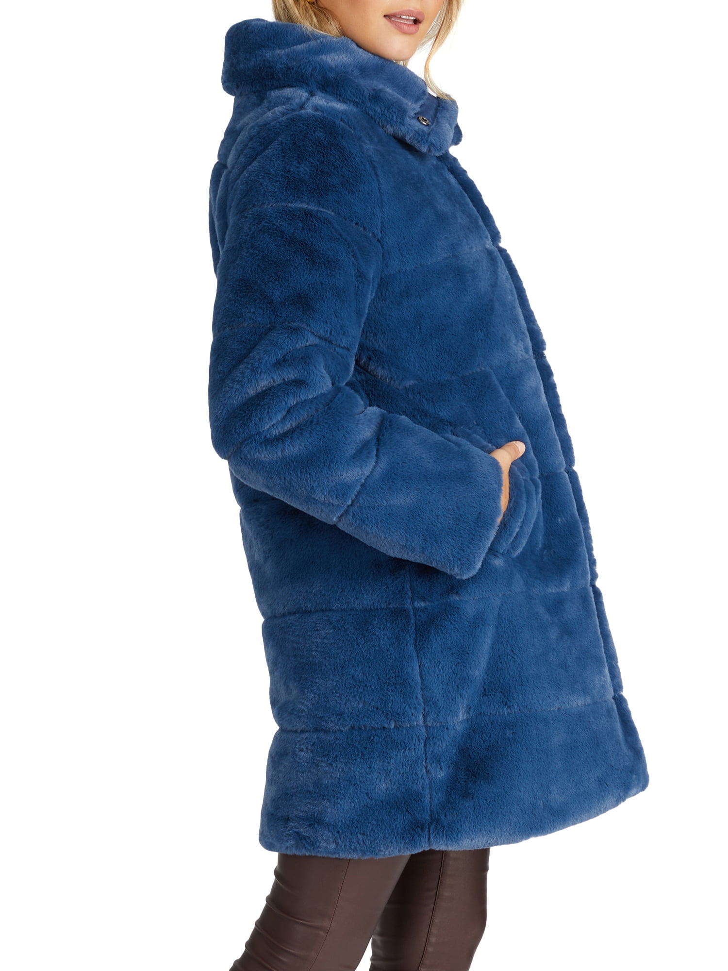 NVLT Women's Full Length Faux Fur Puffer