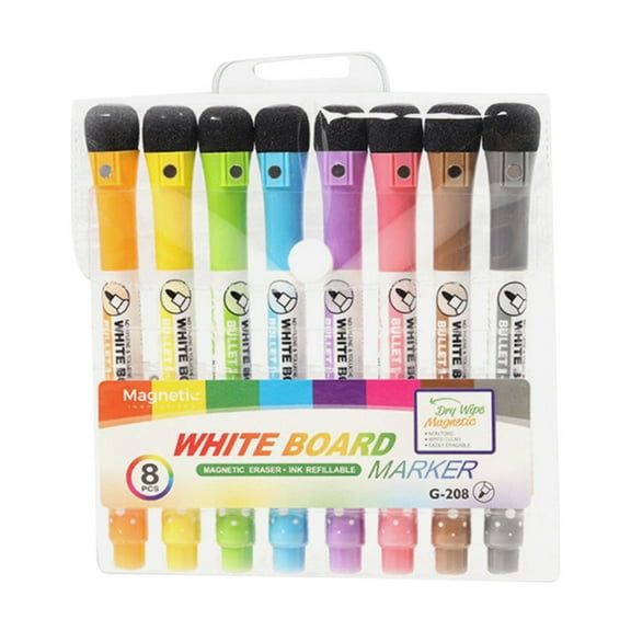Magnetic Dry Erase Markers,Low Odor Whiteboard Markers Thin Dry Erase Markers for Teachers Office,Brush Colored Whiteboard Pens Whiteboard Marker,8PC