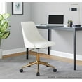 thumbnail image 3 of LumiSource Gold Metal, White PU Marche Task Chair, 3 of 4