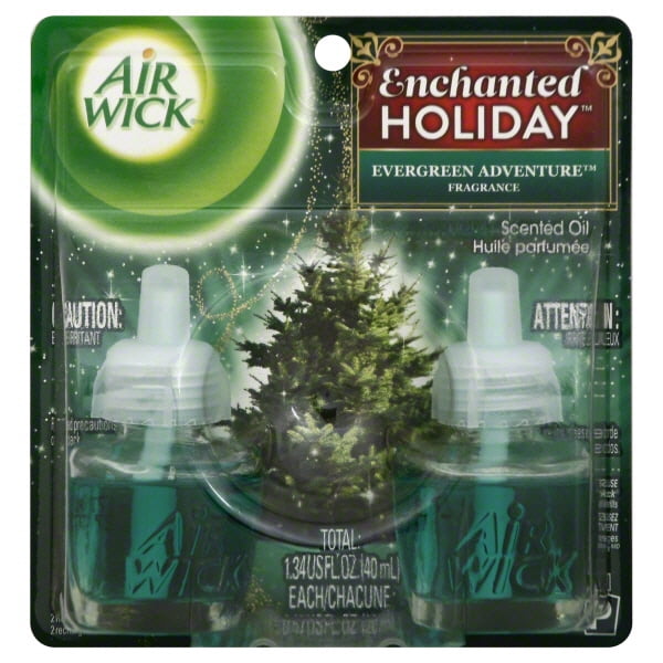Air Wick Scented Oil Air Freshener, Evergreen Adventure, Twin Refills, 0.67 Ounce