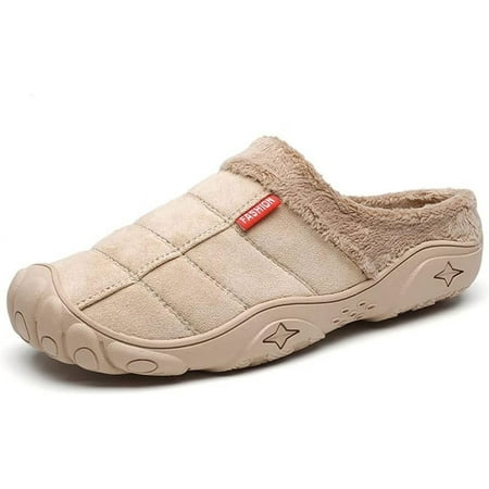 

Anti-Slip Cotton Slippers Men s Winter Home Outside Wear Home Half Slippers for Men and Women