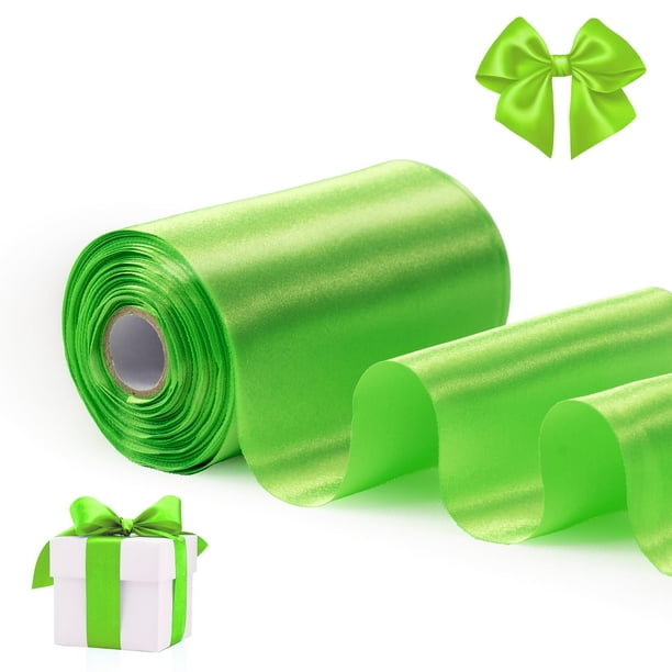 Cinta decorativa FAKILO 10 cm x 20 m, color verde fluorescente