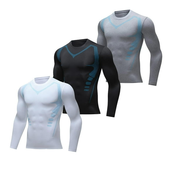 SNOWSONG Clearance! Undershirts for Men, Men's Sports Tights Shaping Compression Quick Dry Stretch Basketball Training Wear Long Sleeve Shirts, Compression Shirt Men, Workout Shirts Dark Gray L