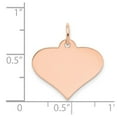 thumbnail image 4 of Auriga Fine Jewelry 14K Rose Gold Plain .027 Gauge Heart Disc Charm (L- 21mm, W-19mm) for Women, 4 of 5