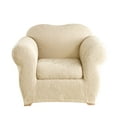 thumbnail image 3 of SureFit Stretch Jacquard Damask 2 Piece Chair Slipcover in Oyster, 3 of 6