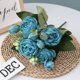 thumbnail image 4 of Naiovety Ramo de flores artificiales de peonía de seda rosa de 30cm, 5 cabezas grandes y 4 brotes, flores falsas baratas para decoración de boda en Flores artificiales azul Naiovety HA6434-06B, 4 of 6