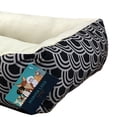 thumbnail image 2 of Harper Lane Monaco Rectangular Plush Pet Bed, Blue Curves, 2 of 3