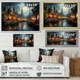 thumbnail image 4 of Designart "Amsterdam Canal at Night Danish Perspective I" Cityscapes Floater Framed Canvas Print, 4 of 7