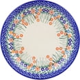 thumbnail image 2 of Polish Pottery 10¼-inch Lunch Plate (Blissful Daisy Theme) Hand Painted in Boleslawiec, Poland + Certificate of Authenticity, 2 of 6