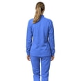 thumbnail image 7 of M&M SCRUBS Women’s Full Zip Scrub Jacket – 4-Way Stretch Warm-Up Jacket with Stand Collar, Moisture-Wicking (Ceil Blue, Small), 7 of 7