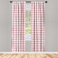 thumbnail image 2 of Ambesonne Animals Curtains, Cartoon Face of Pigs Art, Pair of 28"x84", White Blush Burnt Sienna, 2 of 4