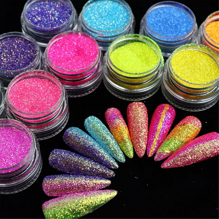 Solid Nail Powder Rainbow Color Nail Powder Multi MirrorPowder Nail Polish  Nails
