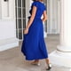 thumbnail image 4 of Vestido Dividido Vestido de verano para mujer, informal, con volantes, largo, dividido, suave para vacaciones (azul XL) Ygjytge para Mujer Azul T XL, 4 of 6