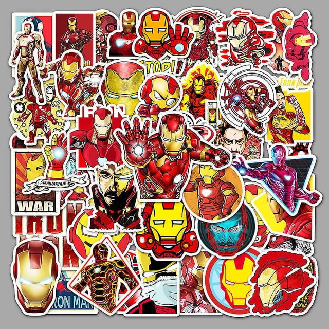 Fusheng Iron Man Graffiti Waterproof Laptop Vinyl Stickers 35 Pcs Pack