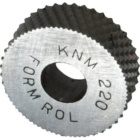 

Made in USA 3/4 Diam 90° Tooth Angle 20 TPI Standard (Shape) Form Type HSS Male Diamond Knurl Wheel 1/4 Face Width 1/4 Hole Circular Pitch 30° Helix Bright Finish Series KN