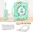 thumbnail image 6 of FINPAC Bible Cover, Carrying Book Case Church Bag Bible Protective with Handle and Zippered Pocket, Perfect Gift for Men Women Father, Floral Light Green, 6 of 7
