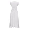 thumbnail image 5 of Uaswgudfs Sleeveless V-Neck Wrap Midi Sundress - Summer Dresses for Women 2025 Casual Dress with Ruffled Hem & Self-Tie Belt for Garden Occasions White L, 5 of 6