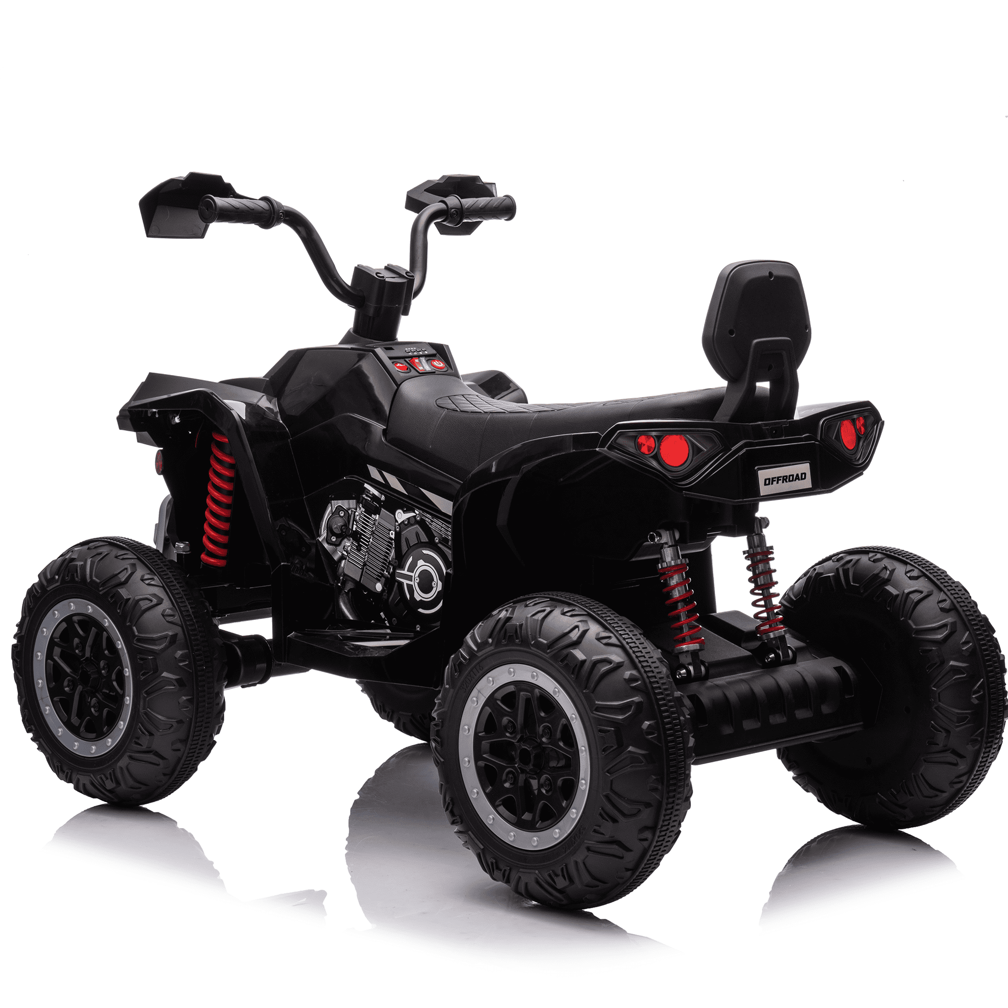 Jorfly 24V Ride on Truck ATV Car，Power Car Wheel 2-Seater Power Car Wheels Kids ATV – 800W 4WD Power with Remote Control & Extended Range Battery (Black)