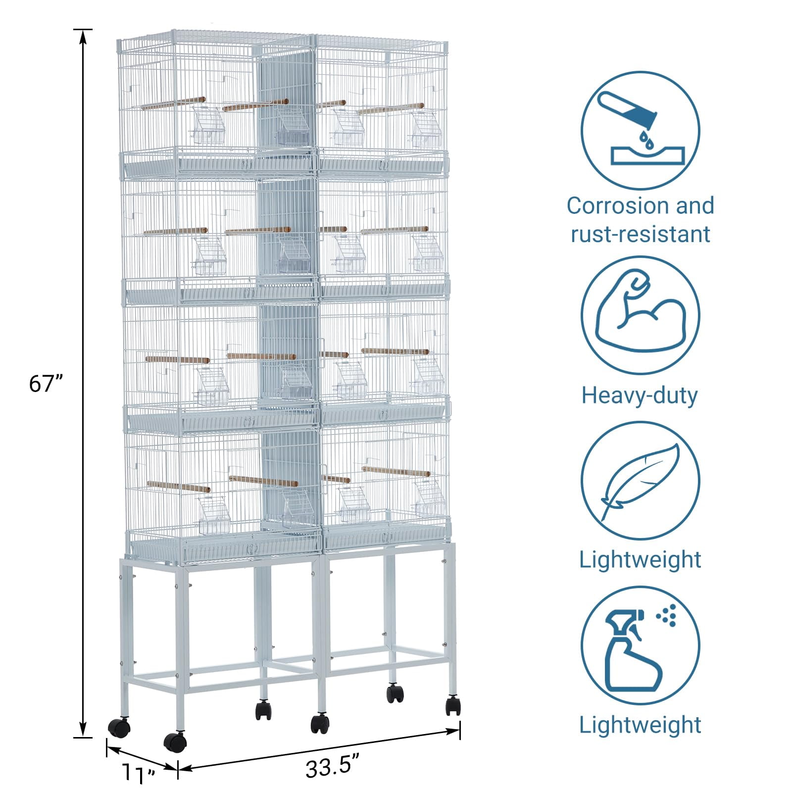 Luku Large Wrought Iron Parrot Bird Cage, 54-Inch