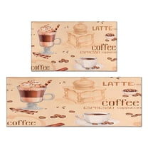 Coffee Mug Farmhouse Design Style Kitchen Mat Washable Non-Slip, Absorbent Mats Set Of 2 for Sink Waterproof Runner Rug for Laundry Room,kitchen Mats 17.7x24 17.7x48inch