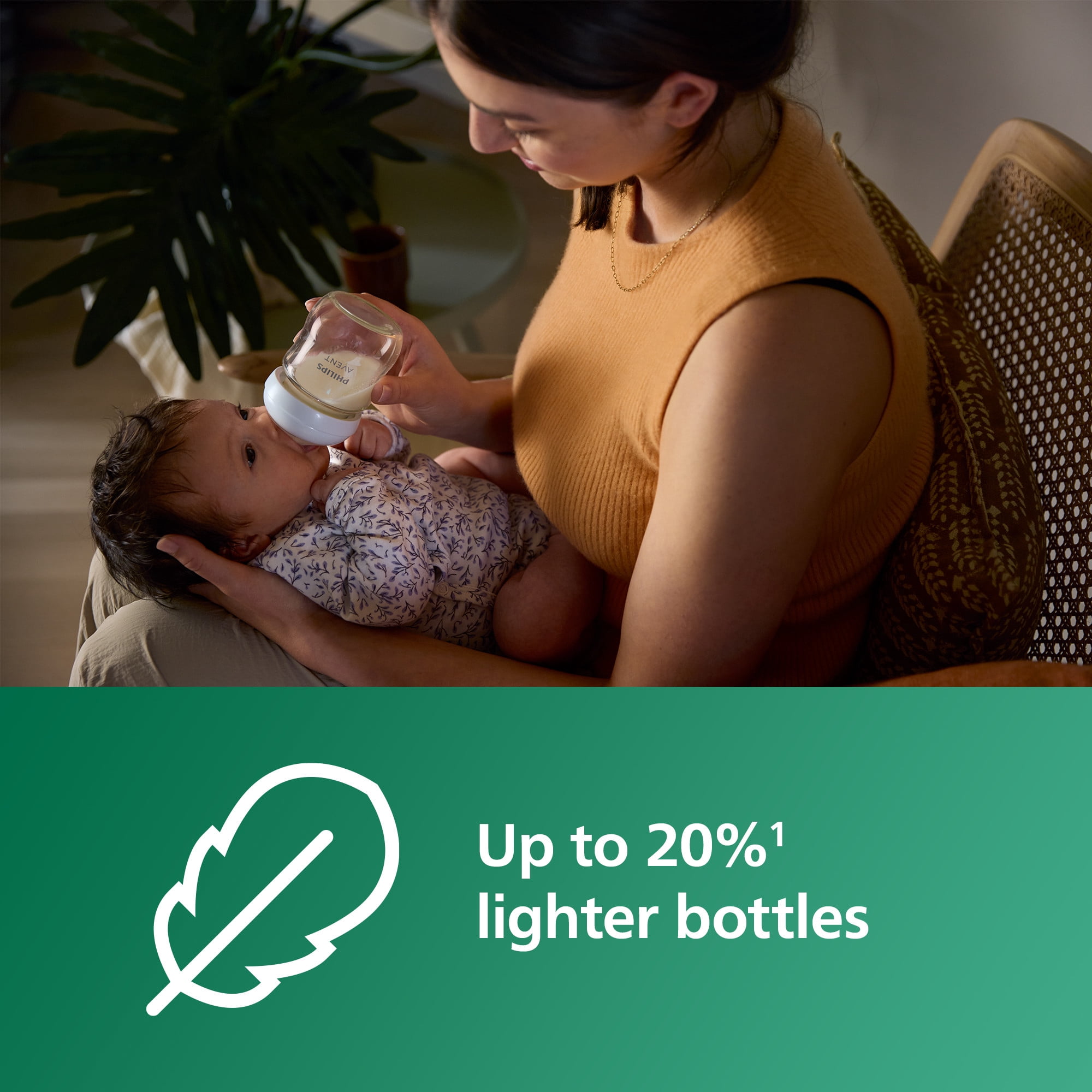 Philips Avent Natural Glass Baby Bottles with Natural Response Nipples (Slow Flow, Flow 2), 4oz, 3-Pack, SCY914/03