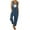 Blue, variant on Aoochasliy Womens Pants Clothes Fall Fashion Ethnic Style Printing Buttons Pocket Suspender Jumpsuit