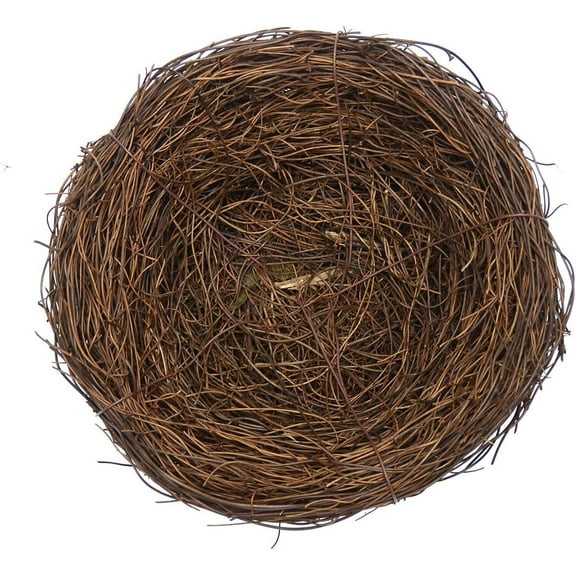 2Pcs 6" Natural Rattan Birds Nest Spring Decoration Props Crafts Easter Party Wedding Garden Patio Yard Home