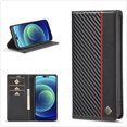 thumbnail image 1 of For iPhone 14 Pro Max 6.7 inch Carbon Fiber Flip Wallet Case with Card Slots Kickstand Function Magnetic Closure Shockproof Protective Folio Leather Case For iPhone 14 Pro Max,Black, 1 of 8