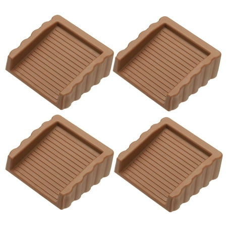 Uxcell 4Pack Two-Way Door Stoppers 1 Inch Small Cube Doorstops Door Stops for Bottom of Door on Home Office Workshops Carpet Concrete Tile Wood Stoppers Wedge Coffee