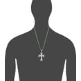 thumbnail image 2 of Sterling Silver Cross with Jesus Pendant Necklace Diamond Cut Finish and Chain, 2 of 2