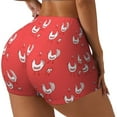 thumbnail image 2 of Kdxio Cartoon Rooster Print Workout Shorts for Women Seamless Soft Smooth Gym Yoga Scrunch Active Shorts, 2 of 9