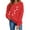 Red, variant on Feancey Women's Oversized Crewneck Sweatshirt Cute Love Heart Dog Paw Print Pullover Tops Loose Fit Long Sleeve Fleece Lined Sweatshirts Hot Pink L