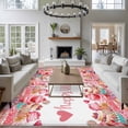 thumbnail image 3 of 5x8 Area Rugs for Living Room, Valentine's Day Non Slip Area Rugs for Kitchen Bedroom Entryway, Spring Watercolor Cake Pink Red Washable Carpet Runner Rug Floor Mats for Bedroom Home Decor, 3 of 8