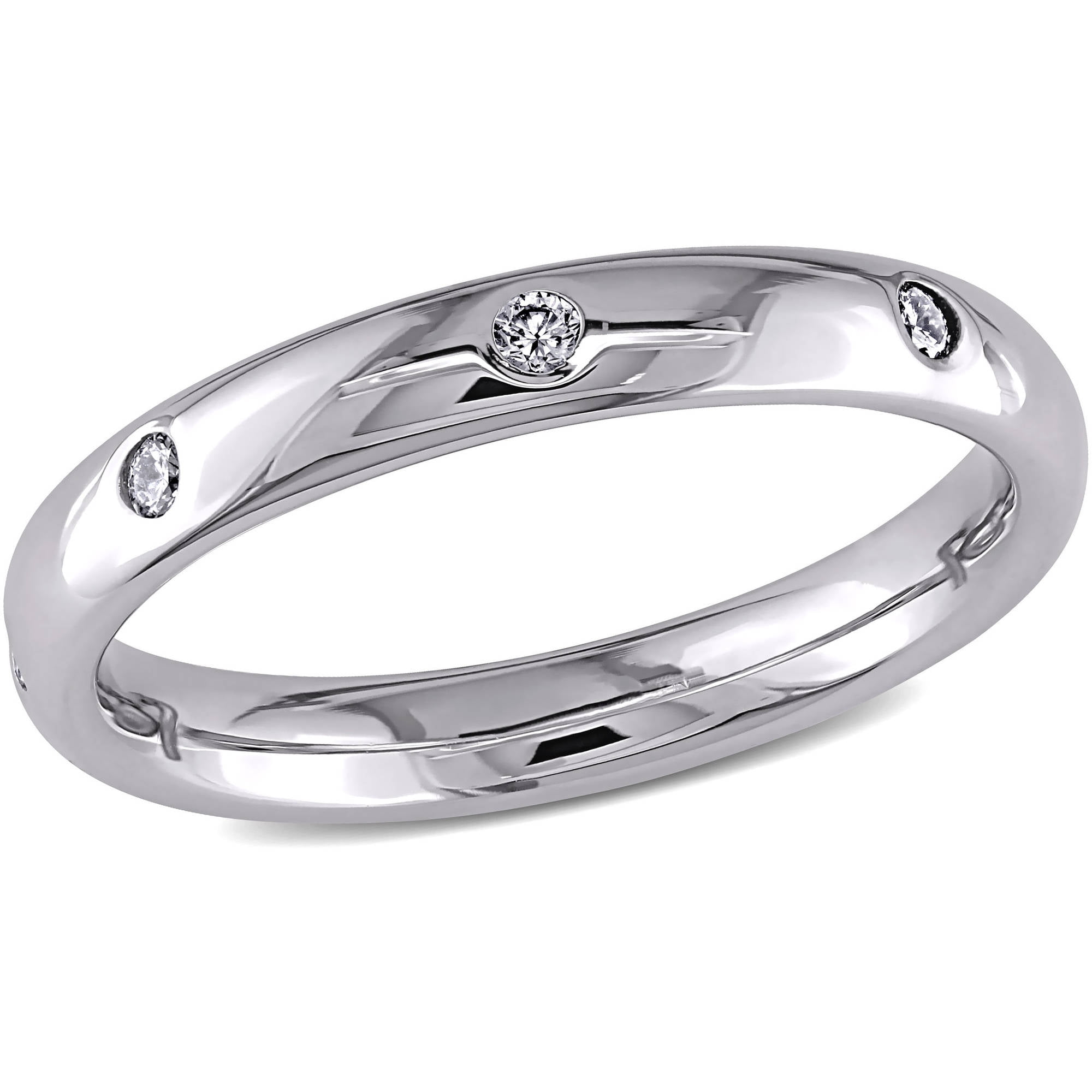 Miabella 1 6 Carat T.W. Diamond 14kt White Gold Wedding Band by Miabella