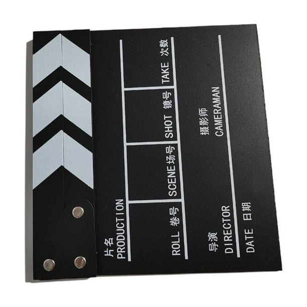 Methold Accesorio para claqueta de película, patrón impreso Universal, película de madera resistente, accesorios para claquetas de Director Electrónica pequeño chino negro 20*20 CM